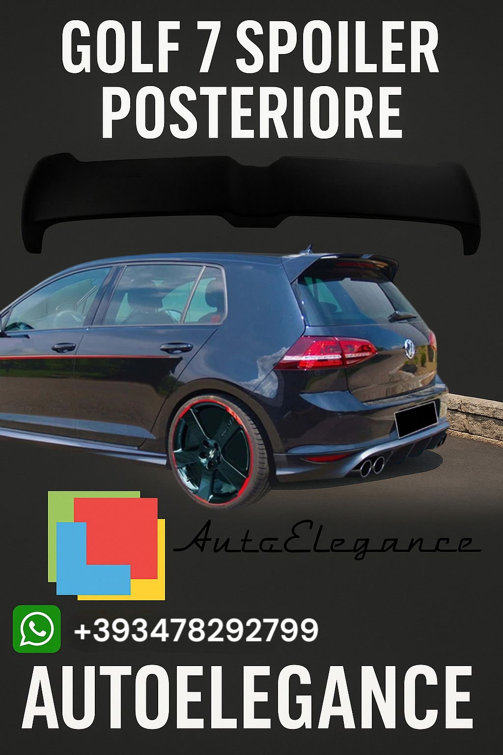 💎SPOILER TETTO ADATTO PER VW GOLF 7 DESIGN GREZZO💎