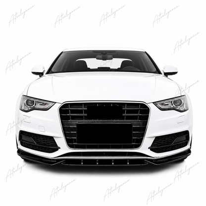 🔥ART.9913 SPLITTER ANTERIORE PER AUDI A5 S5 S LINE B8.5 FACELIFT NERO LUCIDO🔥