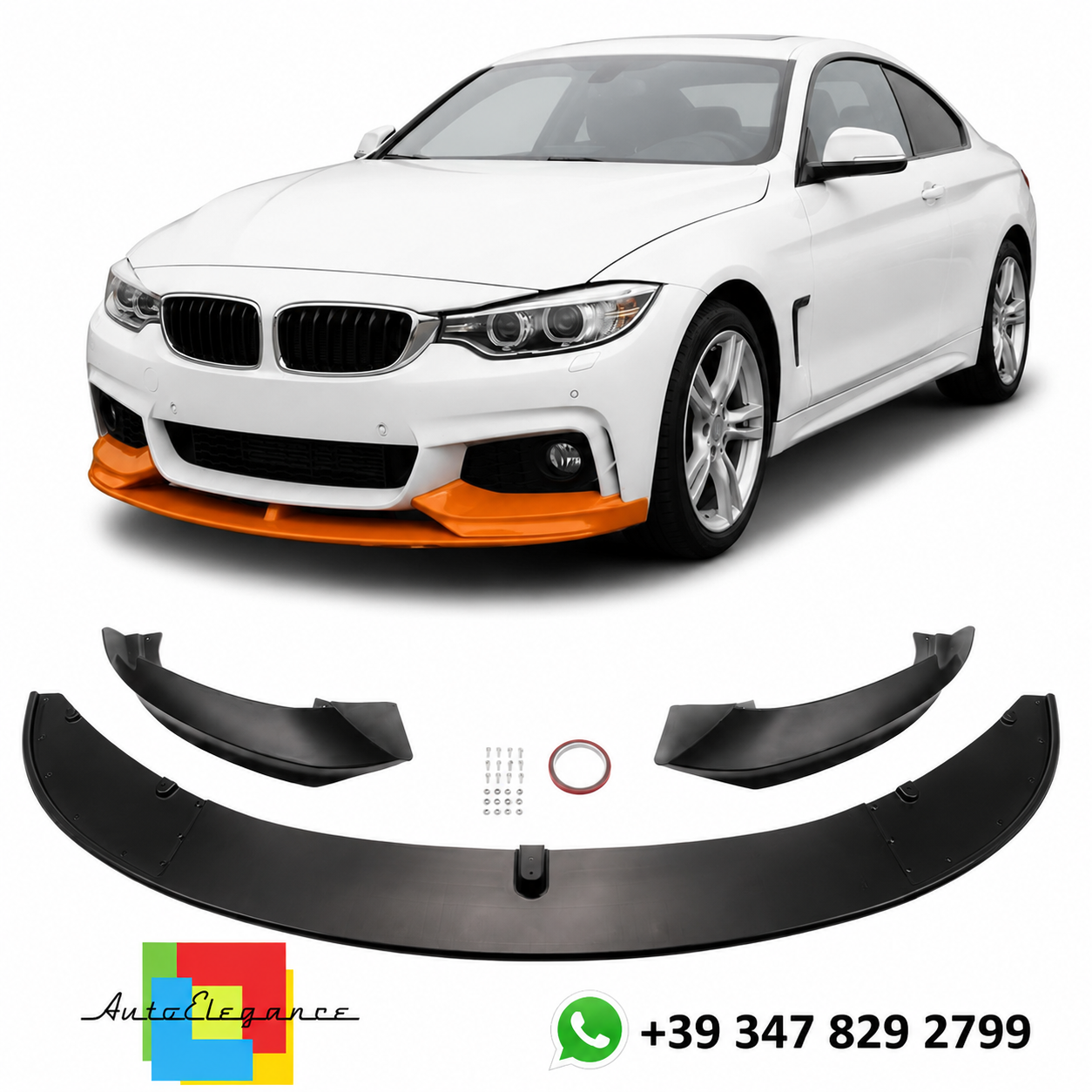 👉Minigonne anteriore opaca nera adatta per BMW Serie 4 F32 F33 F36 2013-2021👈