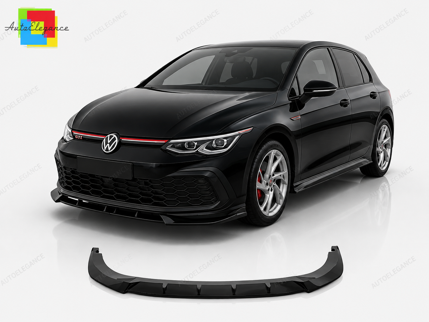 👉Splitter Anteriore per VW Golf MK8 GTI GTE R-Line 19-24 Nero Lucido👈