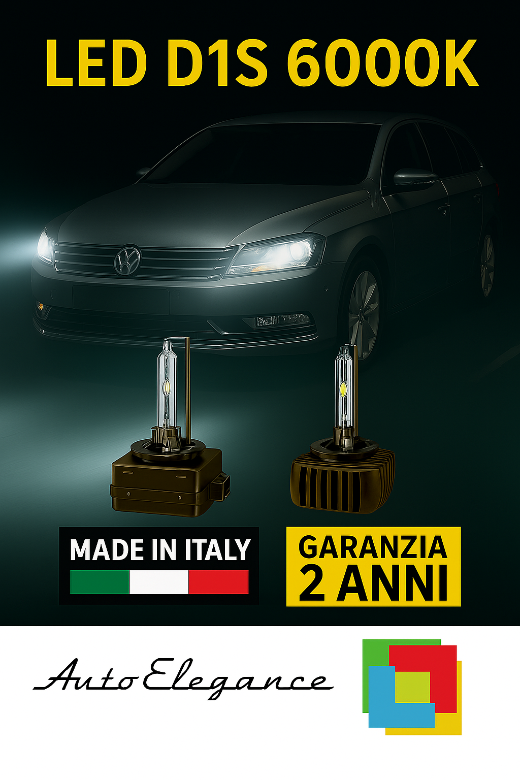 ❤️ KIT LED D1S 6000K BIANCO GHIACCIO ANABBAGLIANTI PER  VW PASSAT  ❤️