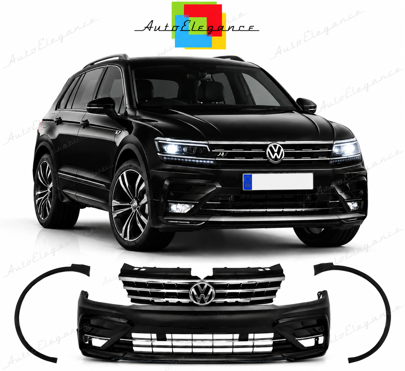 💕PARAURTI ANTERIORE VOLKSWAGEN VW TIGUAN 16-20 LOOK R-LINE💕