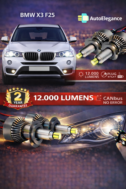 KIT LED BMW X3 F25  ANABAGLIANTI H7 CANBUS Bianco 6500K 360 gradi.