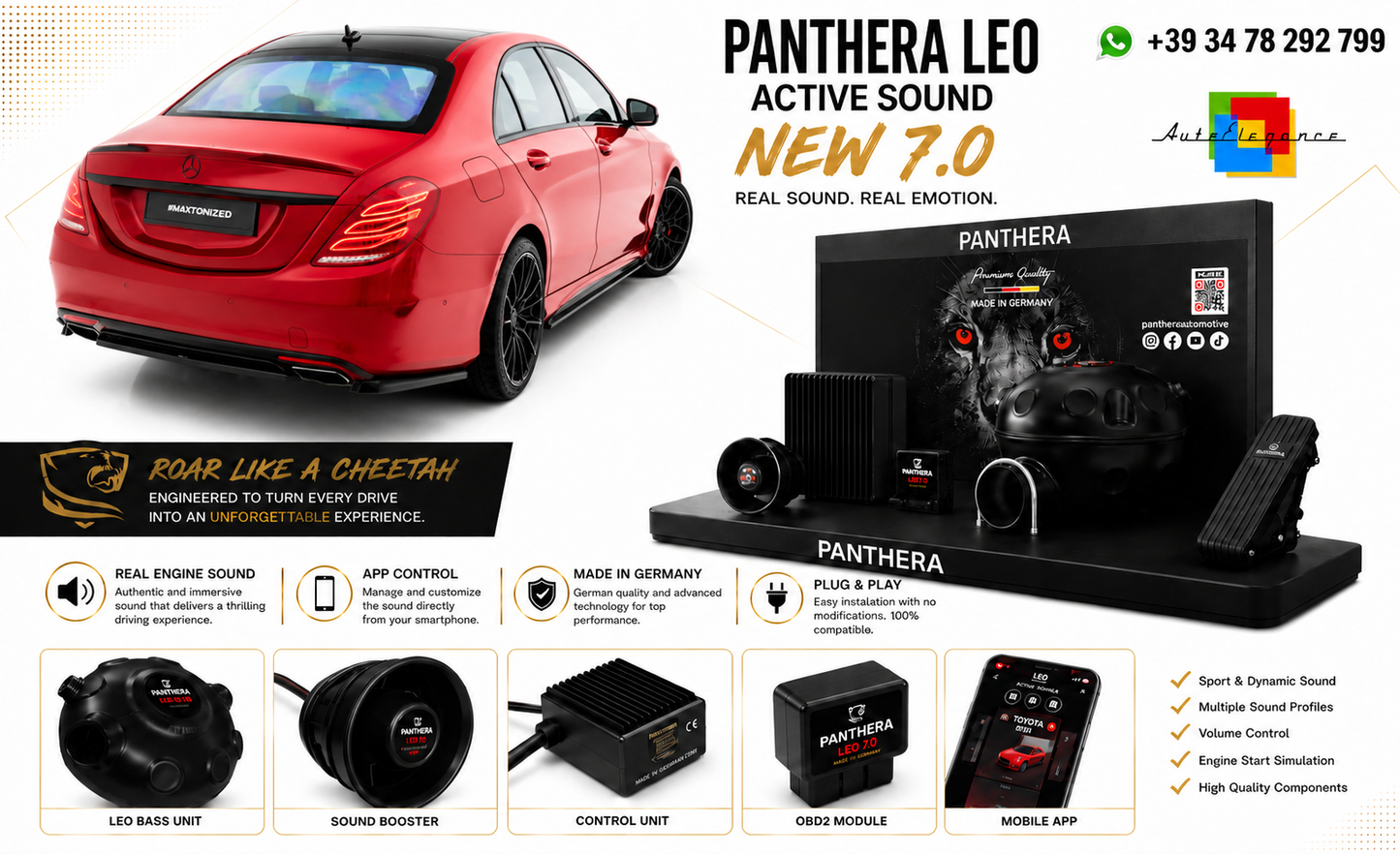 💕ART.2672 PANTHERA Soundsystem Booster 7.0-Mercedes-Benz S W222  Facelift💕