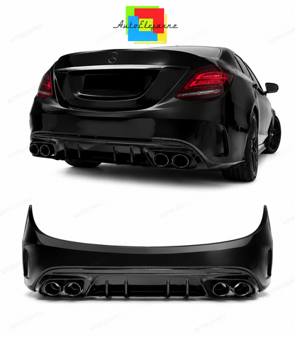 💕PARAURTI POSTERIORE MERCEDES CLASSE C W205 18-21 LOOK AMG C43 ABS💕
