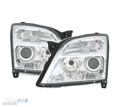 💫ART.6146 FARI ANTERIORI per OPEL VECTRA C 2002-2005 OCCHI D'ANGELO CROMATI💫