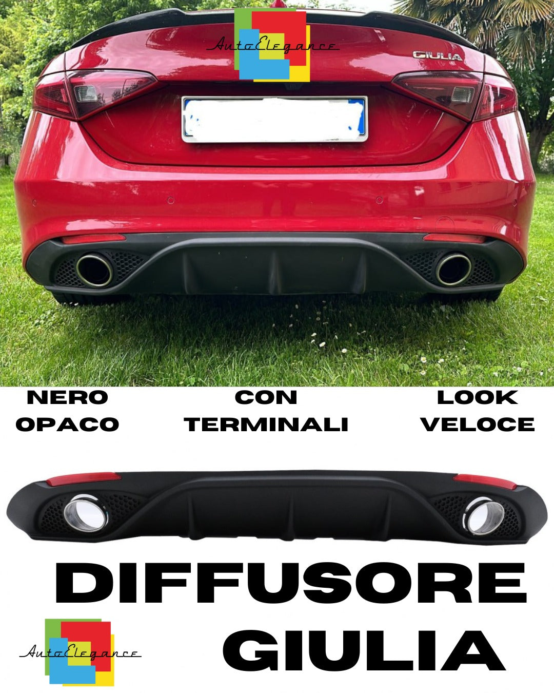 ✨DAM diffusore aria posteriore adatta per ✨Alfa Romeo Giulia 952 Veloce✨