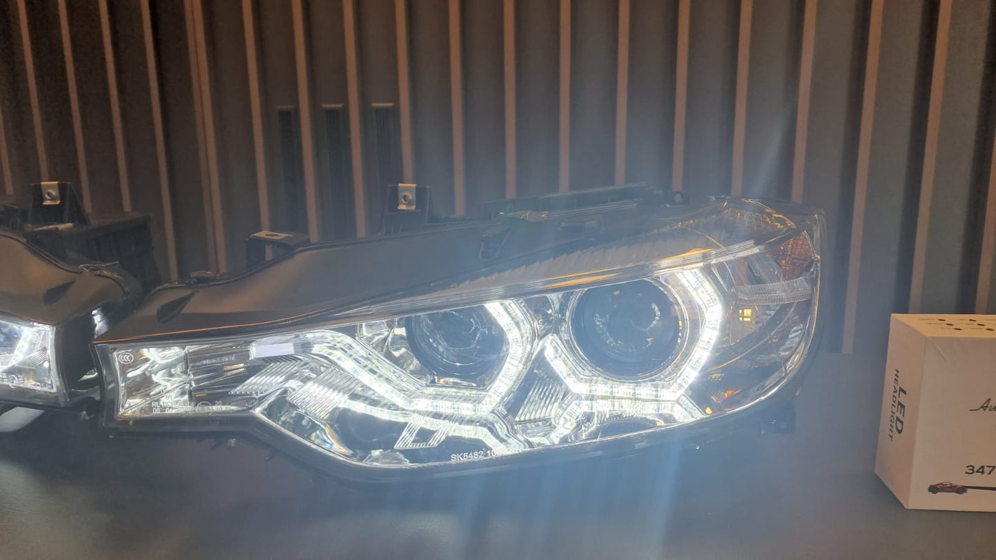 HEADLIGHTS SUITABLE FOR BMW 3 SERIES F30 F31 2015-2018 CHROME