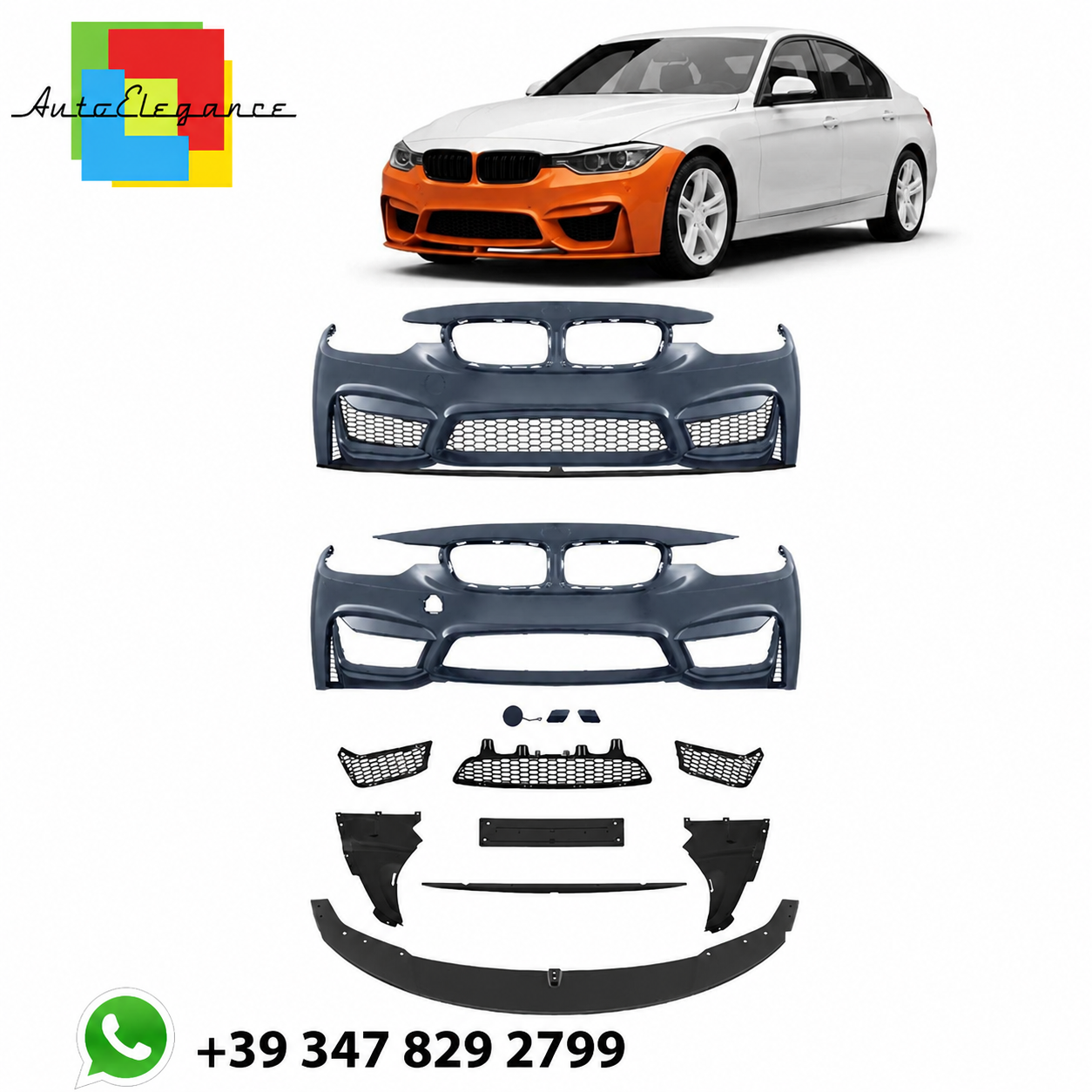 SPLITTER SUITABLE FOR VW GOLF 8 GTI GTD RLINE LOOK GLOSSY BLACK SPORTY DESIGN 