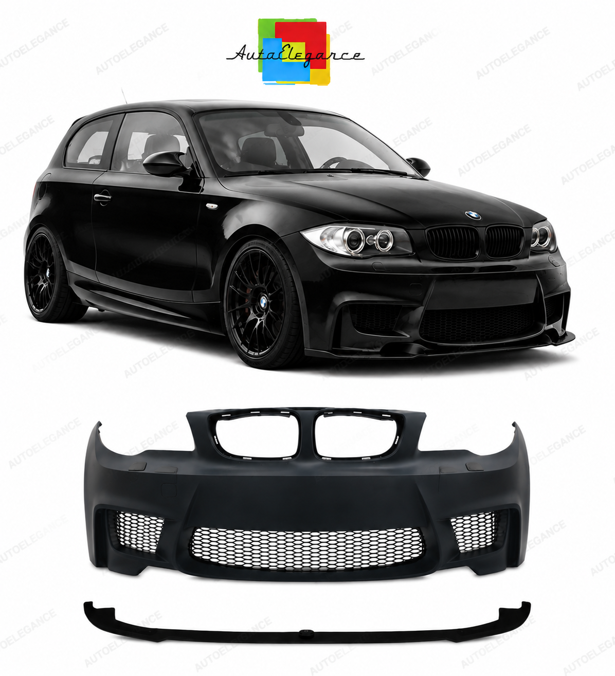💕PARAURTI ANTERIORE BMW E81 E87 E82 04-13 LOOK 1M SRA + LIP ANTERIORE💕