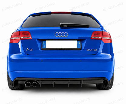 0062🔥DIFFUSORE PER AUDI A3 S3 8P 08-12 SOTTO PARAURTI RS3 NERO LUCIDO ABS🔥