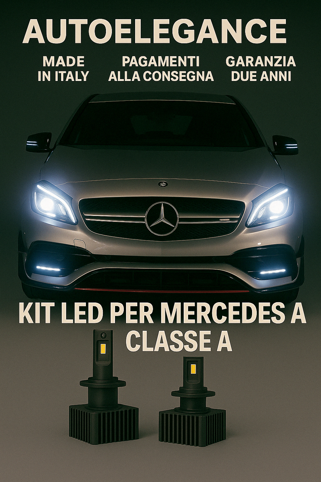 ❤️ KIT LED D1S 6000K BIANCO GHIACCIO ANABBAGLIANTI PER  MERCEDES CLASSE  A ❤️