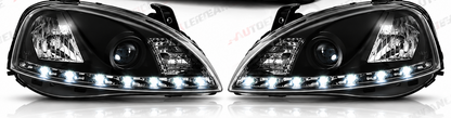ART.11043 FARI ANTERIORI ADATTO PER OPEL CORSA C 11.00-09.06 LED NERO