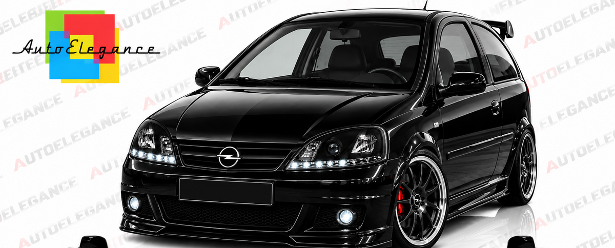 ART.11043 FARI ANTERIORI ADATTO PER OPEL CORSA C 11.00-09.06 LED NERO
