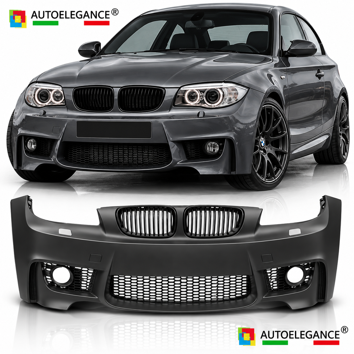 PARAURTI ANTERIORE STILE SPORT ADATTO PER BMW E81/82/87/88 04-13 LOOK M