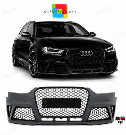 💕PARAURTI ANTERIORE AUDI A4 B8 11-15 LOOK RS GRIGLIA NERA PDC SRA💕