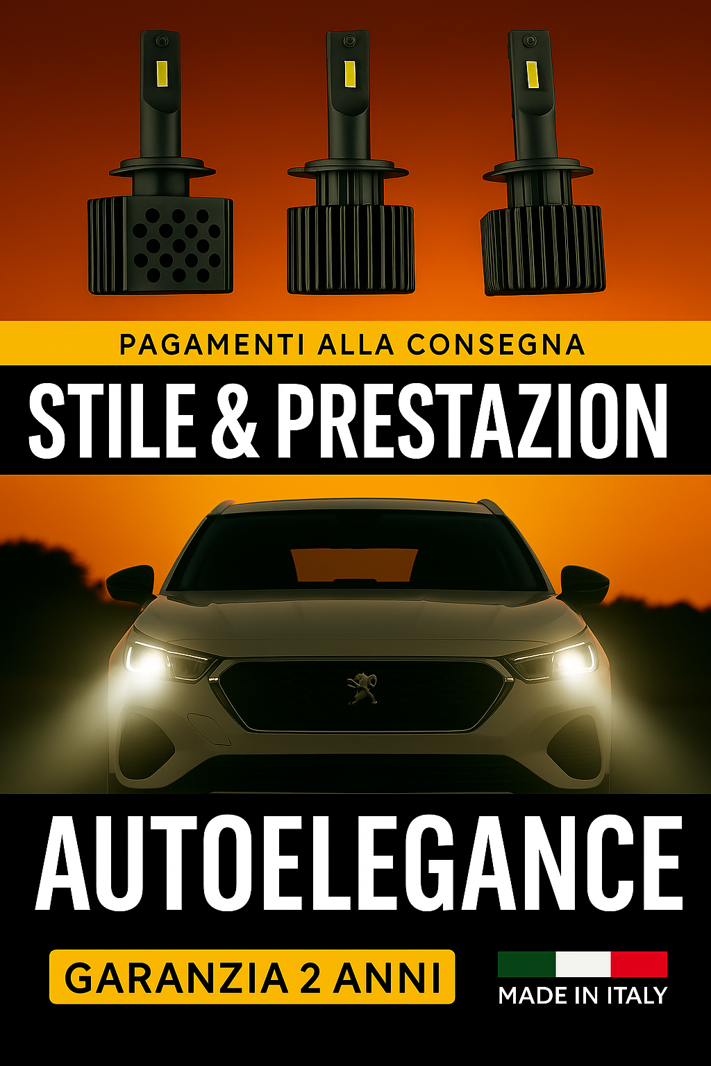 ⭐LAMPADE ANABBAGLIANTI D1S KIT LED 6000K ADATTO PER PEUGEOT 3008⭐