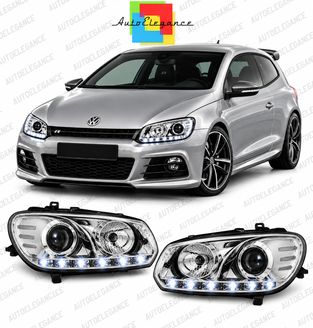 ART.10843 FARI ANTERIORI ADATTO PER VW SCIROCCO 08-04.14