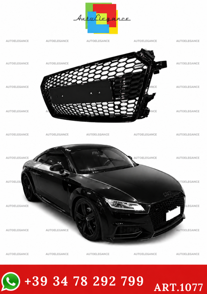 💫ART. 1077 GRIGLIA AUDI TT FV 8S 2014-2018 LOOK RSTT NERO LUCIDO💫