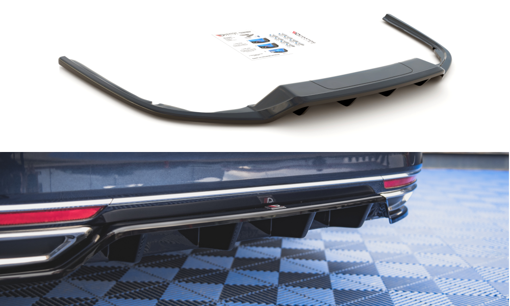 SPLITTER POSTERIORE CENTRALE (CON BARRE VERTICALI) adatto per VOLKSWAGEN PASSAT B8 2014-2019