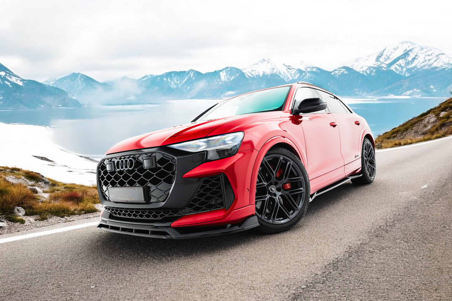 ⭐Splitter anteriore Adatto Per Audi RSQ8 Mk1 Facelift⭐