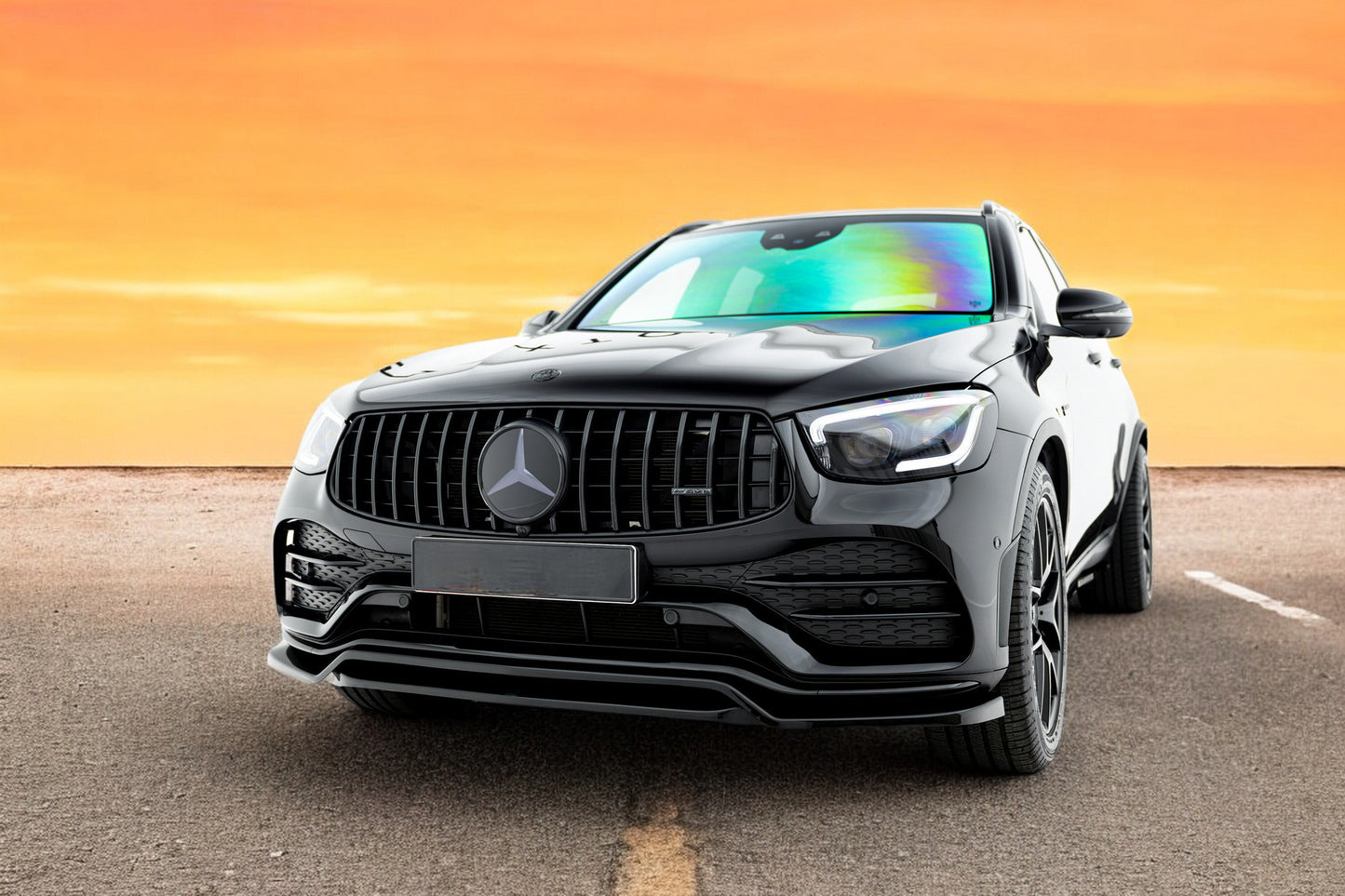 ⭐Splitter anteriore Adatto Per Mercedes-AMG GLC 43 / AMG-Line SUV X253 Facelift⭐
