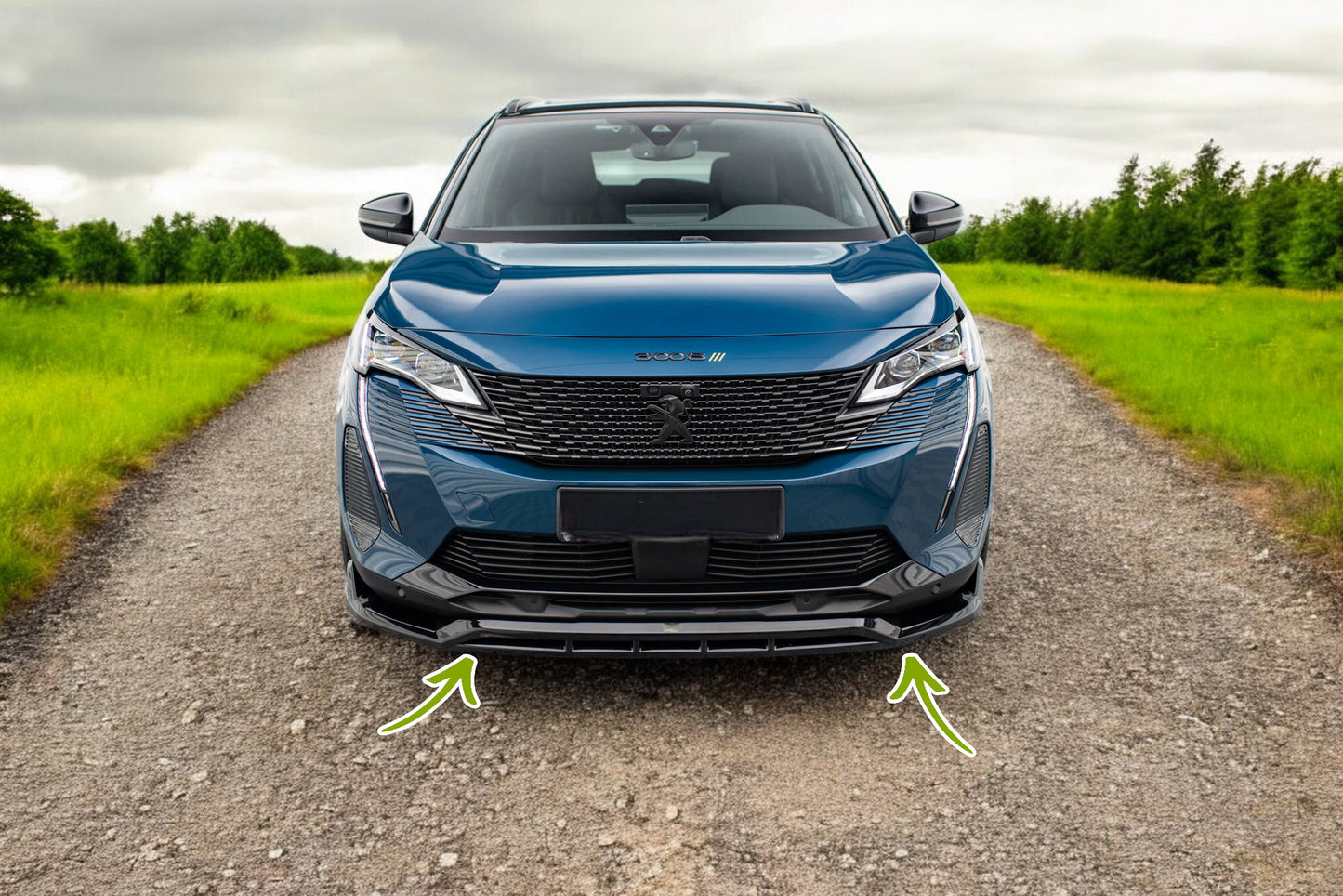 ⭐Splitter anteriore adatto per Peugeot 3008 GT-Line Mk2 Facelift⭐