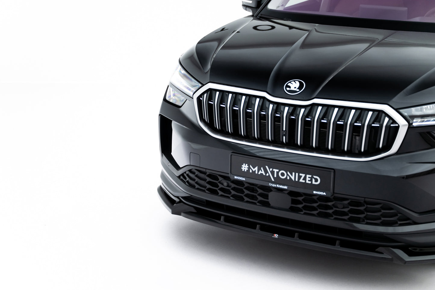 💫ART.9015 Splitter Anteriore Nero Lucido Skoda Kodiaq Mk2 2024💫
