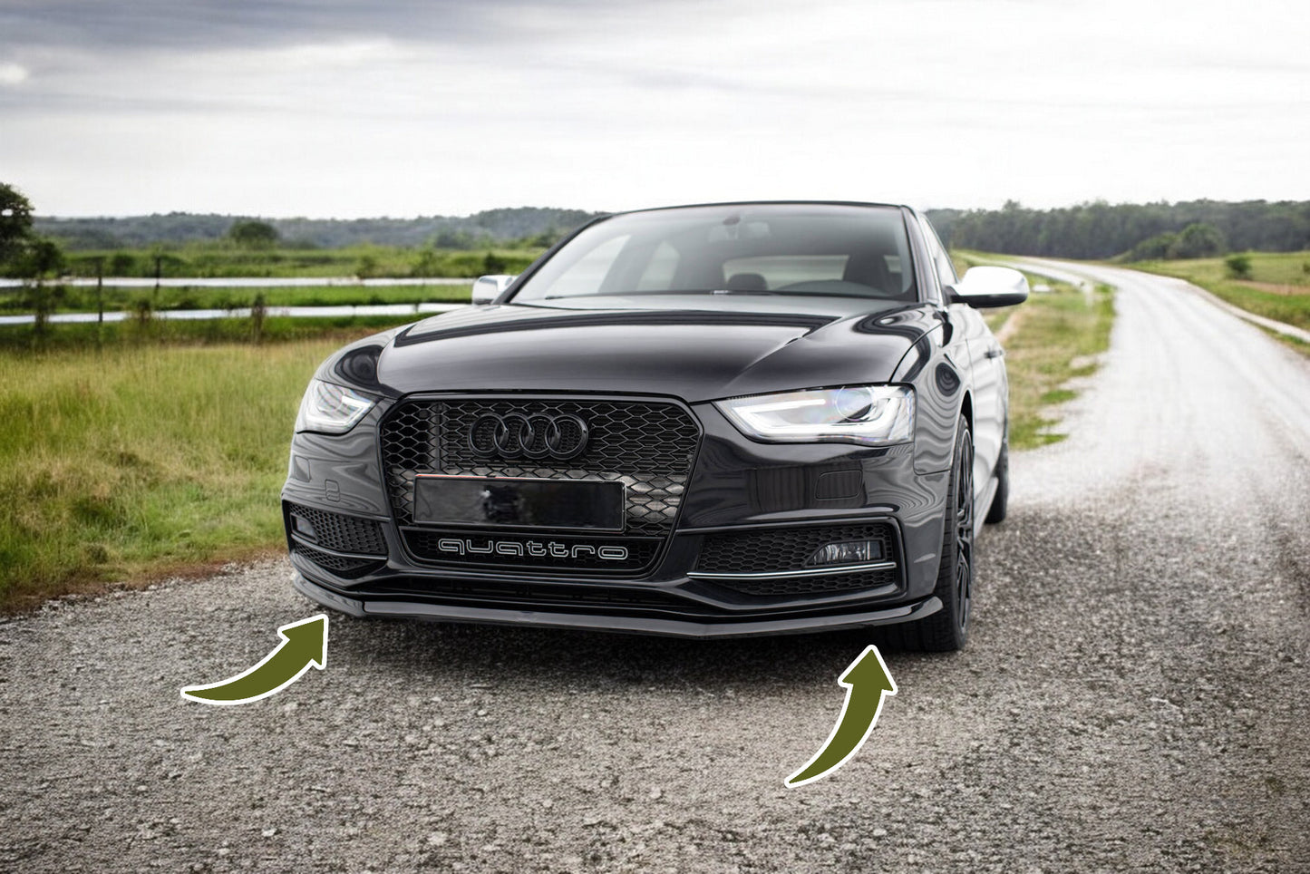 ⭐Splitter anteriore V.1 adatto per Audi A4 S-Line / S4 B8 Facelift⭐