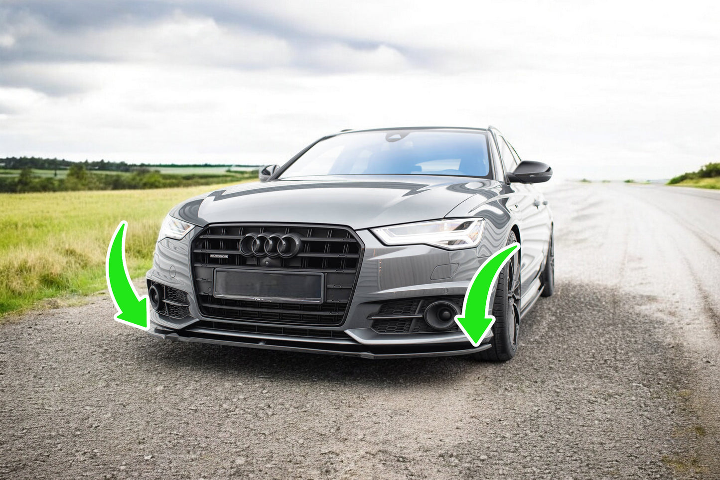 ⭐Splitter anteriore V.1 adatto per Audi A6 / A6 C7 S-line / S6 C7 Facelift⭐