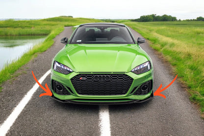 😍Splitter Anteriore V.1 + Flap Adatto Per Audi RS5 F5 Facelift😍