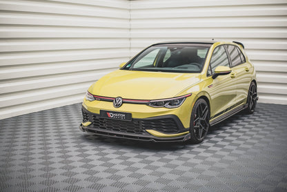 SPLITTER ANTERIORE V.1 + FLAPS ADATTI PER VOLKSWAGEN GOLF 8 GTI CLUBSPORT 2020