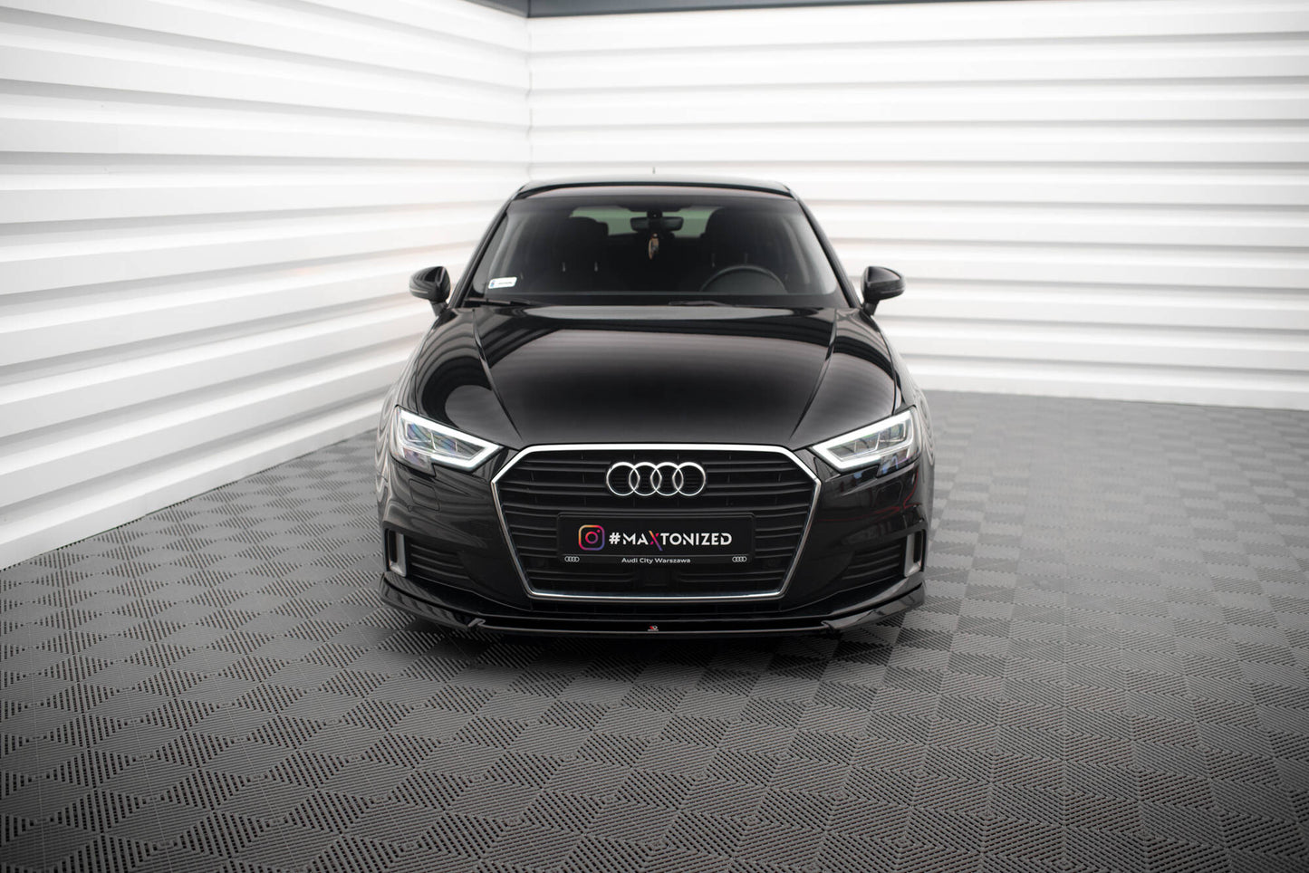 SPLITTER ANTERIORE ADATTO PER  V.2 AUDI A3 SPORTBACK 8V RESTYLING 2016-2020