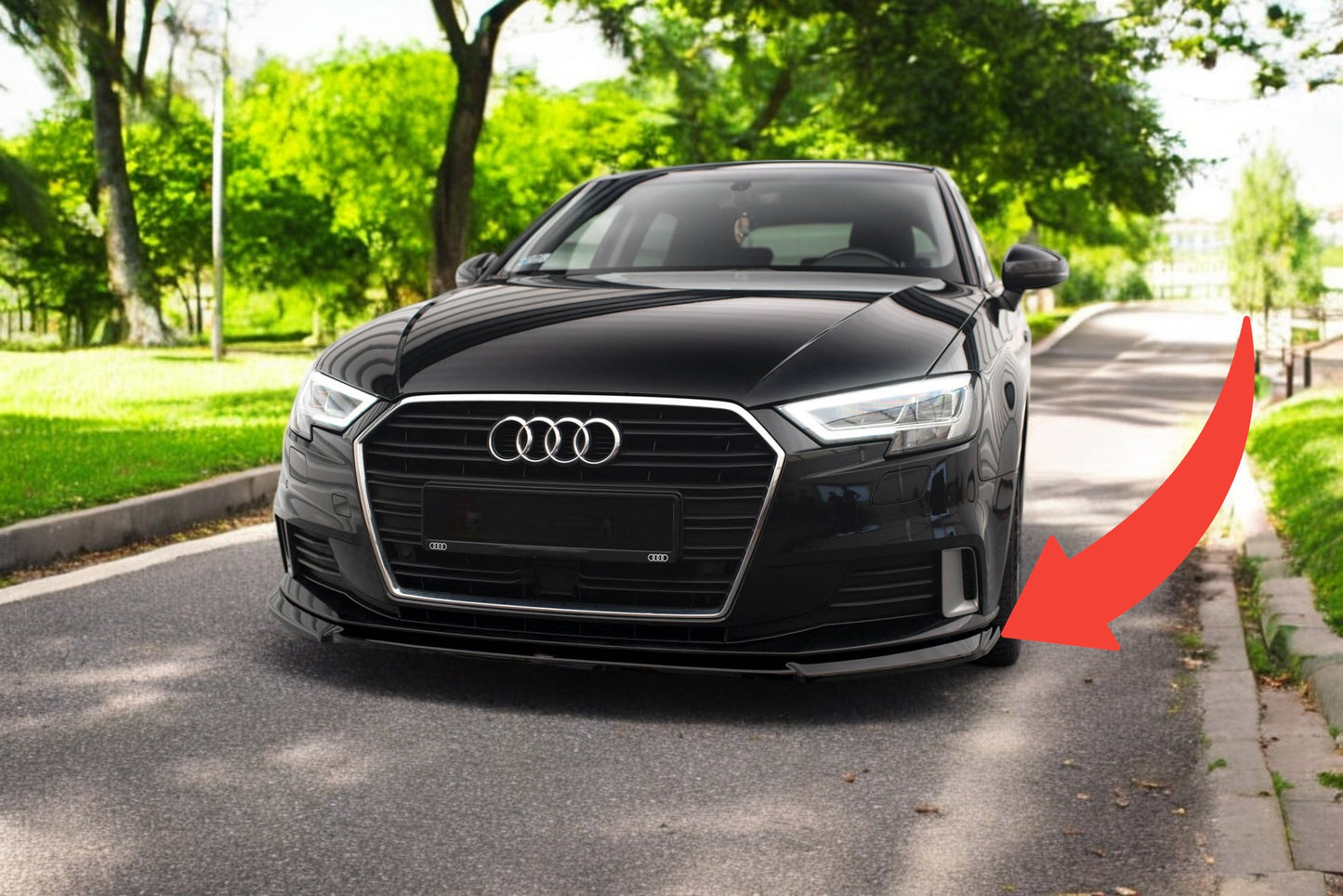 😍Splitter anteriore V.2 Adatto Per Audi A3 Sportback 8V Facelift😍