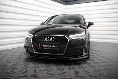 SPLITTER ANTERIORE ADATTO PER  V.2 AUDI A3 SPORTBACK 8V RESTYLING 2016-2020