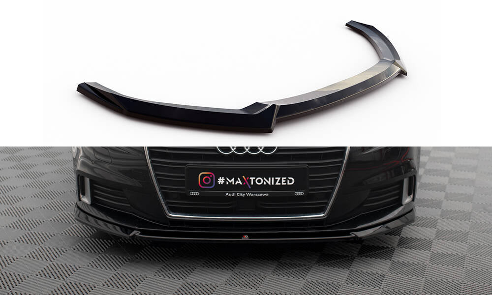 SPLITTER ANTERIORE ADATTO PER  V.2 AUDI A3 SPORTBACK 8V RESTYLING 2016-2020