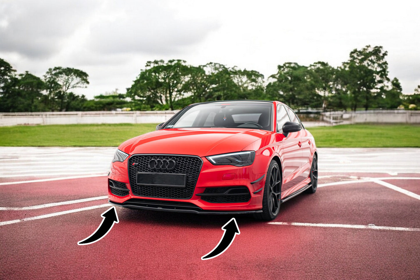 💫Splitter anteriore V.2 adatto per Audi S3 / A3 S-Line 8V Berlina / Cabrio💫