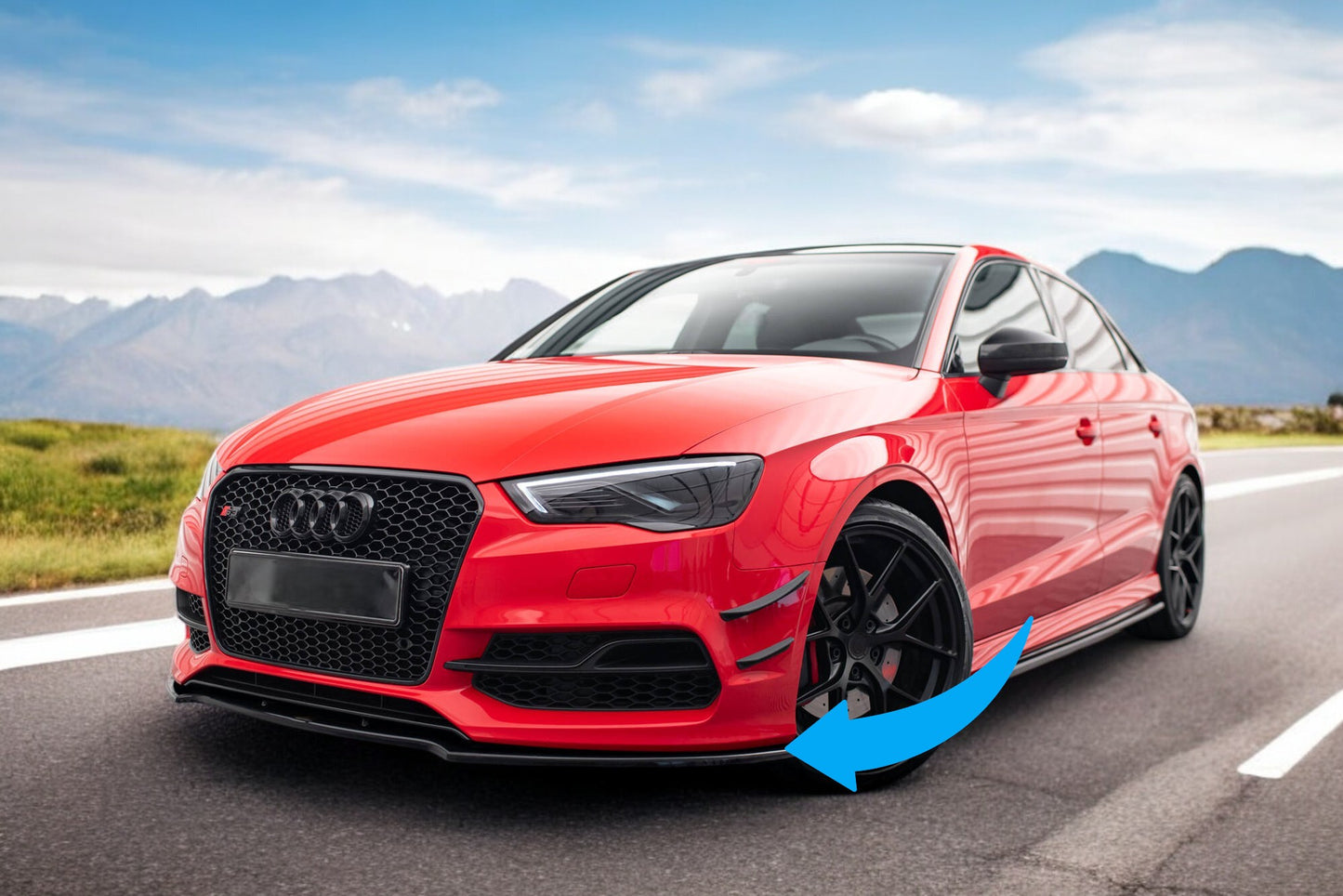 😎Front Splitter V.2 Suitable For Audi S3 / A3 S-Line 8V Sedan / Cabrio😎