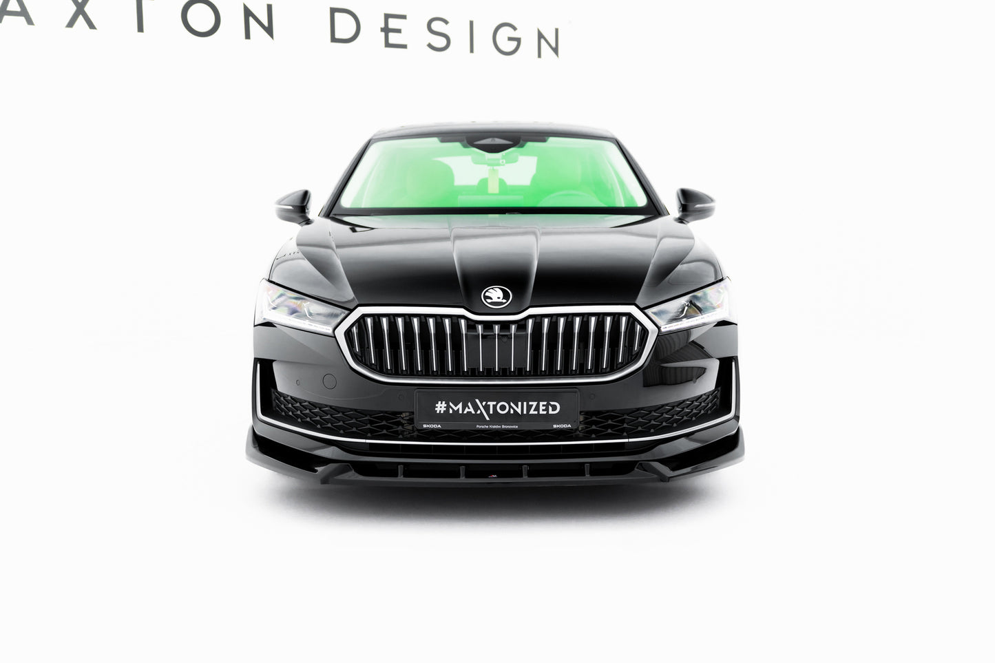 💫ART.9017 Splitter Anteriore Nero Lucido V.2 per Skoda Superb Mk4 2024+💫