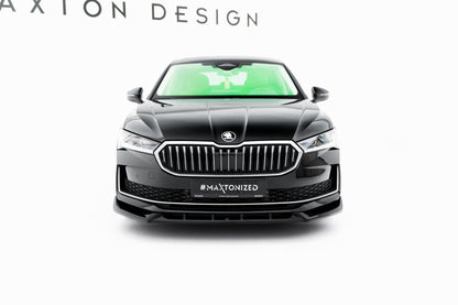 💫ART.9017 Splitter Anteriore Nero Lucido V.2 per Skoda Superb Mk4 2024+💫