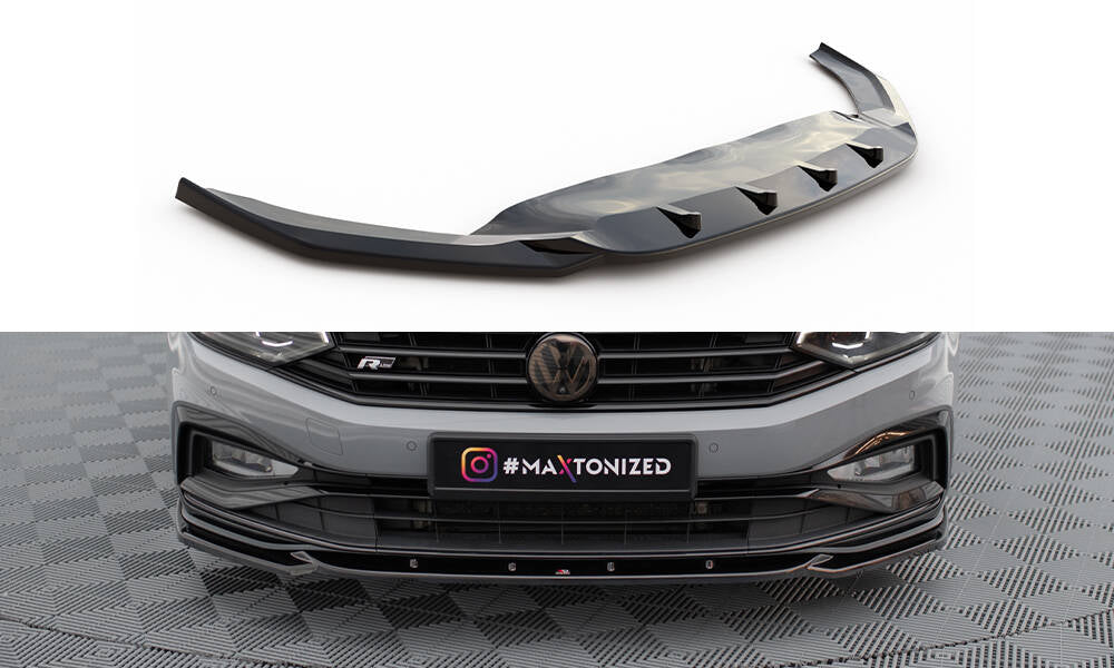 SPLITTER ANTERIORE V.2 adatto per VOLKSWAGEN PASSAT R-LINE B8 FACELIFT 2019-2023