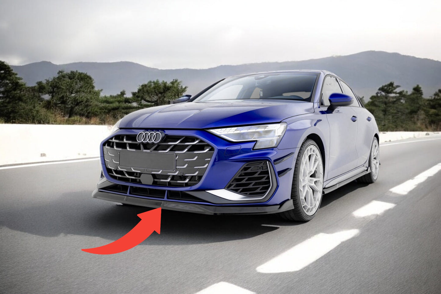 🔥Splitter anteriore V.3adatto per Audi A3 S-Line Sedan / S3 Sedan 8Y Facelift🔥
