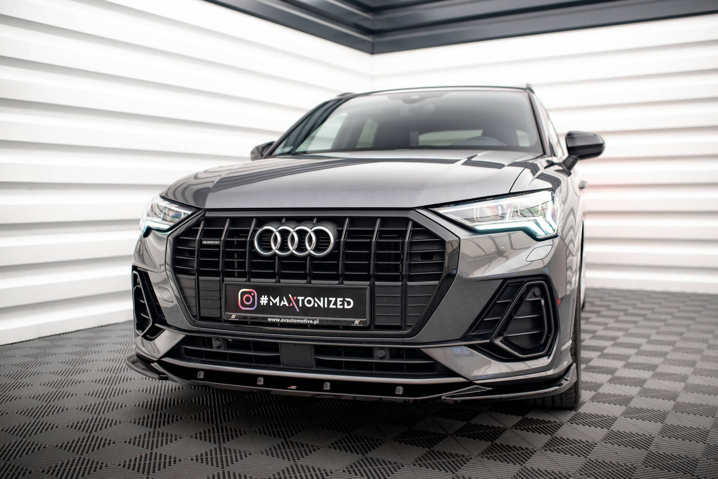 💫ART.8939 Splitter Anteriore V.3 per Audi Q3 Sportback / SUV S-Line F3 18-25💫