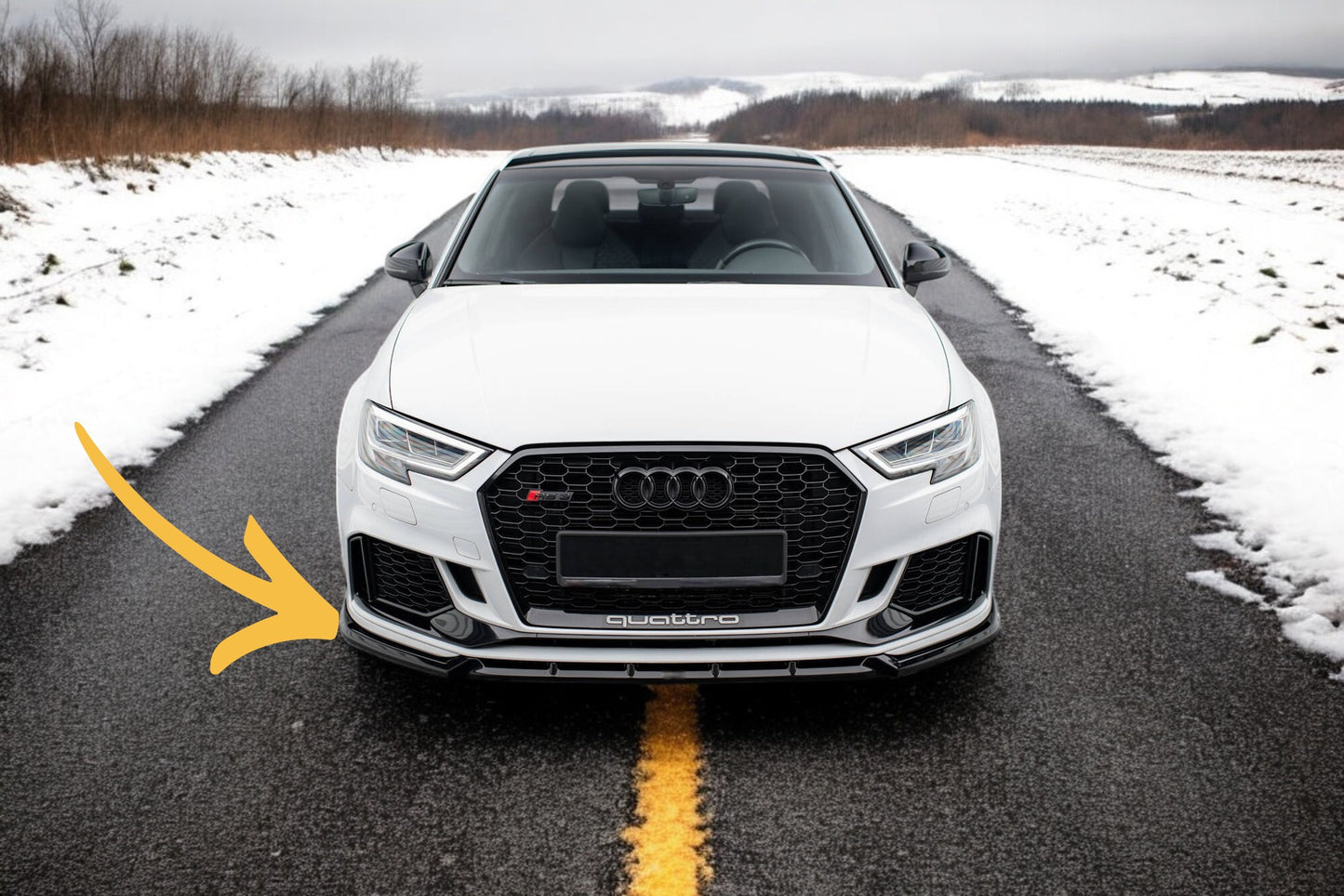 😎Splitter anteriore V.3 Adatto Per Audi RS3 Sedan 8V Facelift😎
