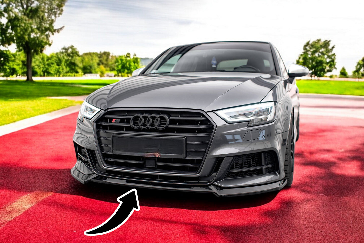 🔥Front splitter V.3 suitable for Audi S3 / A3 S-Line Sportback 8V Facelift🔥