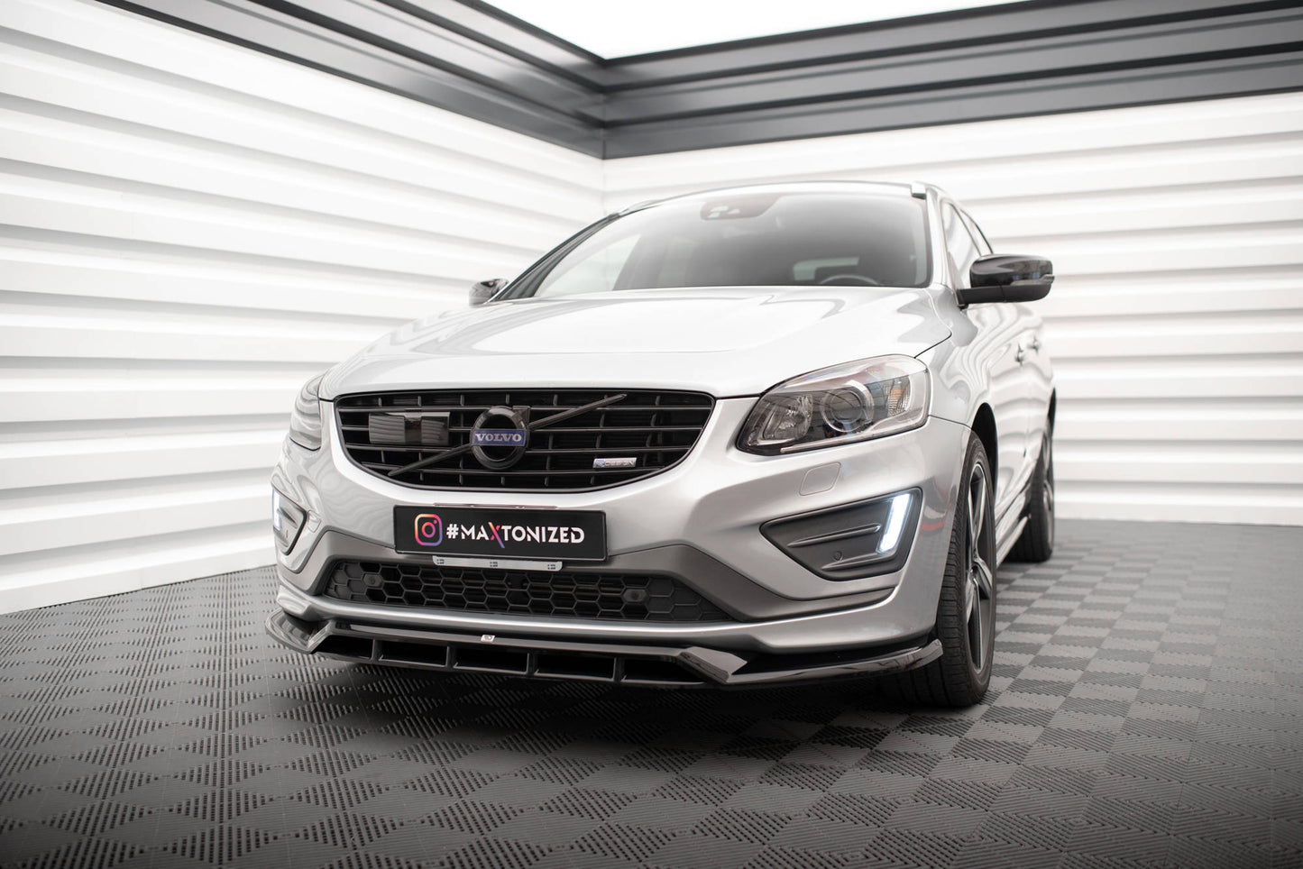 SPLITTER ANTERIORE adatto per VOLVO XC60 R-DESIGN MK1 FACELIFT 2013-2017