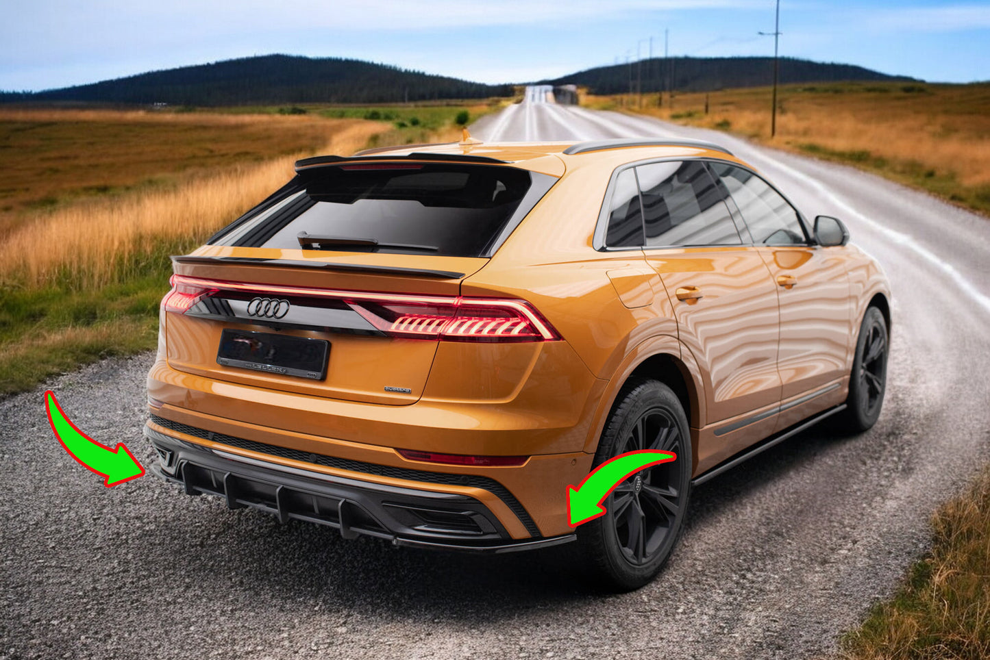 🔥Splitter laterali posteriori adatto per Audi Q8 S-line🔥