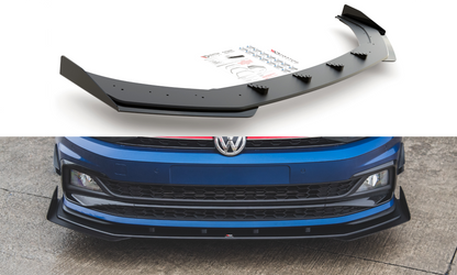 RACING DURABILITY SPLITTER ANTERIORE + FLAP adatti per VOLKSWAGEN POLO GTI MK6