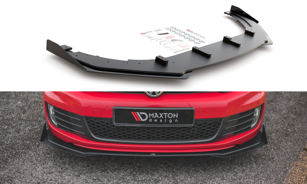 SPLITTER ANTERIORE RACING DURABILITY V.3 + FLAP adatti per VOLKSWAGEN GOLF GTI MK6 2008-2012