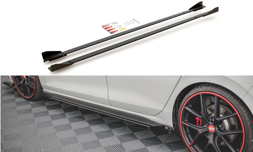 RACING DURABILITY MINIGONNE LATERALI + FLAP ADATTI PER VOLKSWAGEN GOLF 8 GTI / GTI CLUBSPORT / R-LINE 2020